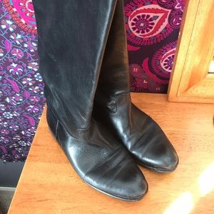 Tall Black Leather Boots Size 9